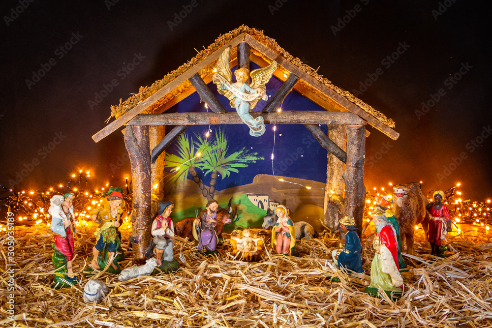 Photo & Art Print Nativity scene of the birth of Jezus Christ the ...