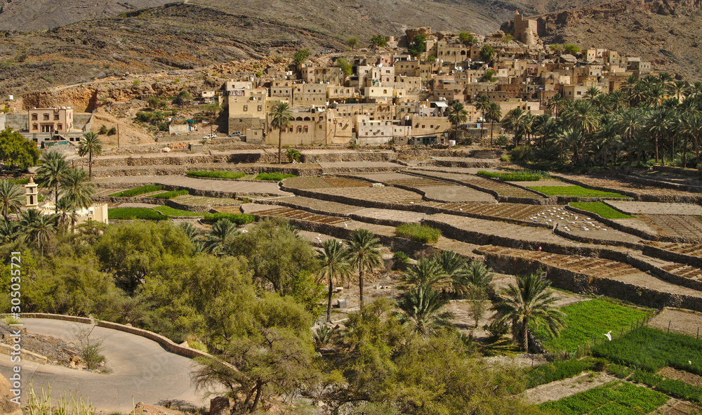 Scenic village Bilad Sayt in sultanate Oman