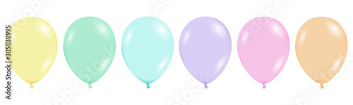 Bunte Ballons pastel isoliert