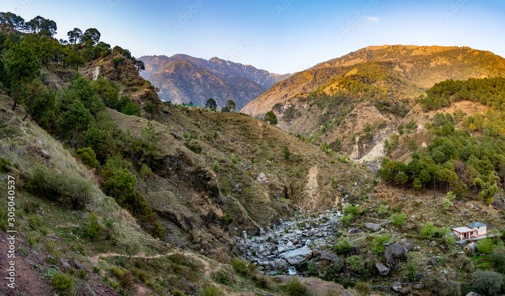 Panorama of Mountains in Dharamshala, Himachal Pradesh, India