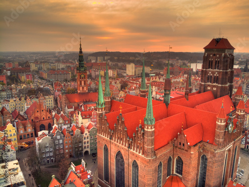 gdansk st. marys cathedral from above