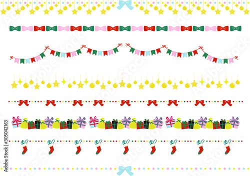 クリスマス向けの飾り罫線