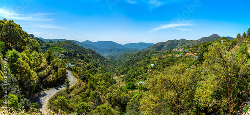 Big Panorama of Mukteshwar Valley, Nainital, Uttarakhand, India