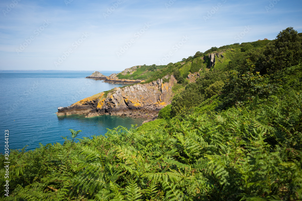 Coast with a heap or a stack of rock