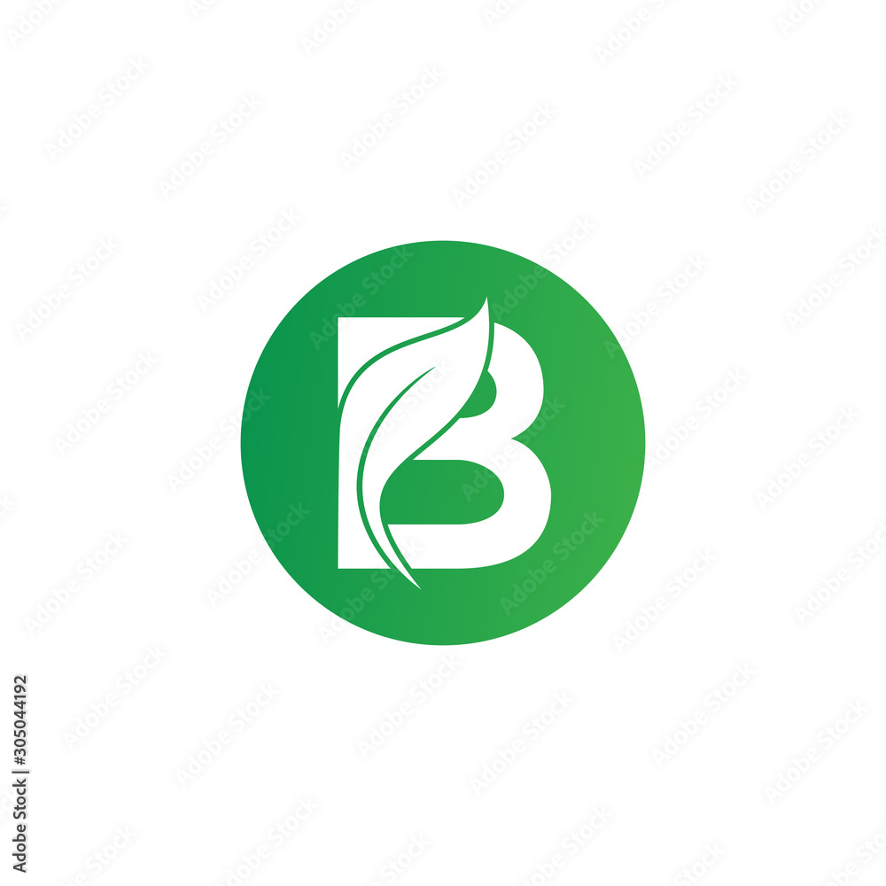 Natural Leaf Letter B Modern Alphabet Circle Green Logo Vector. B Letter Logo With Leaf. Agriculture letter logo. Organic Logo. Natural Leaf Letter B Modern Alphabet Circle Green Logo Vector. B Letter Logo With Leaf. Agriculture letter logo. Organic Logo.