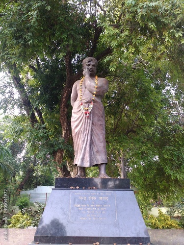 Prayagraj, Uttar Pradesh/India- October 10 2019: Statue of a freedom fighter- Chandrashekhar Azad. Struggle of independence in india.