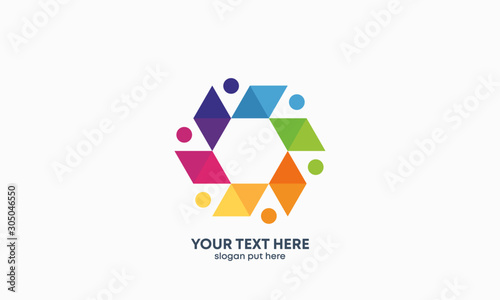 Global Community Logo. Community human Logo template vector. Community health care. Abstract Community logo