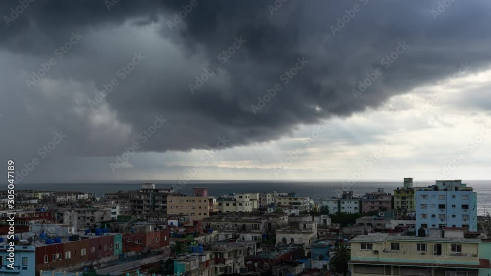 Beautiful Aerial Time Lapse of the Havana City, Capital of Cuba, during a dramatic and storm cloudy day. Beautiful Aerial Time Lapse of the Havana City, Capital of Cuba, during a dramatic and storm cloudy day.
