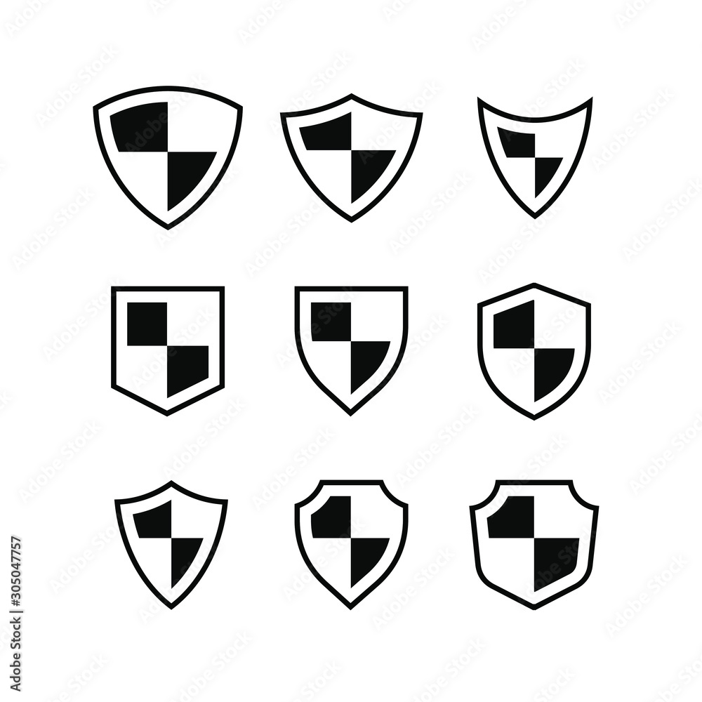 set of shield logo icon design vector illustration set of shield logo icon design vector illustration