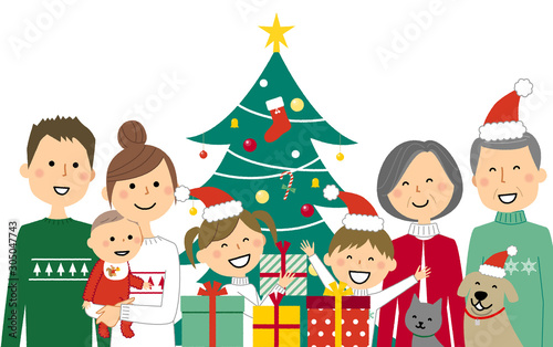 クリスマス 家族 三世代