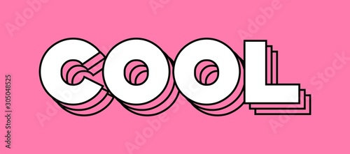 Cool modern white on pink bold typography print design.