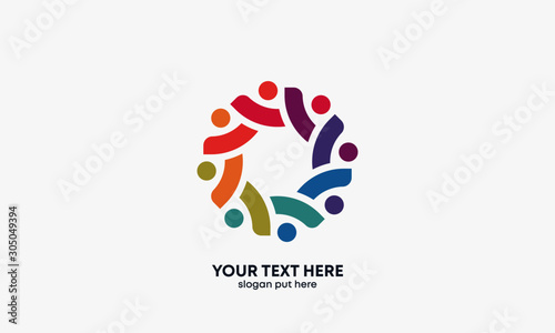 Global Community Logo. Community human Logo template vector. Community health care. Abstract Community logo