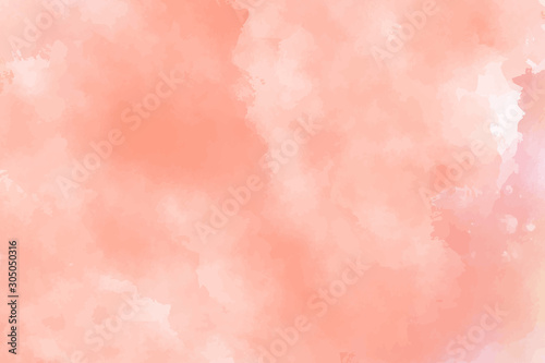 Red watercolor background. Abstract vector paint splash, backdrop. Aquarelle beautiful texture. Graphic design for your project. Subtle pastel colors.