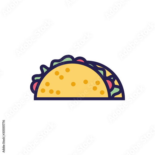 mexican taco food fill style icon