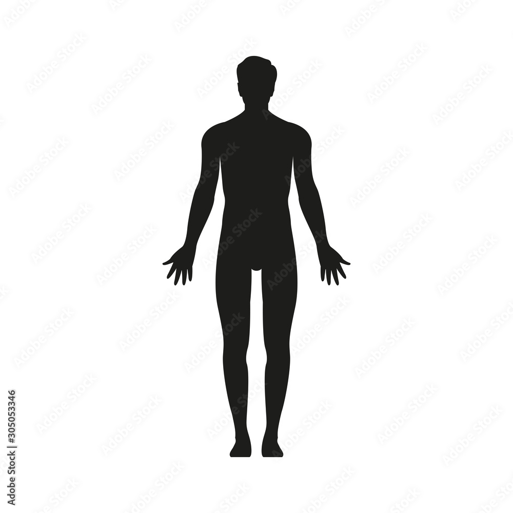 Icon silhouette of a man. Simple vector illustration