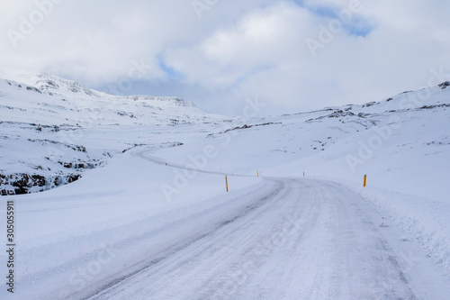 country road on a winter day