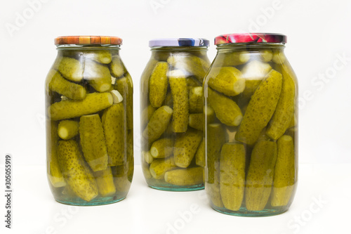 pickles in a jar.