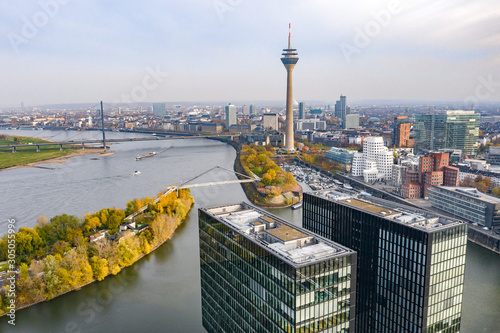 Tableau sur toile Medienhafen Düsseldorf
