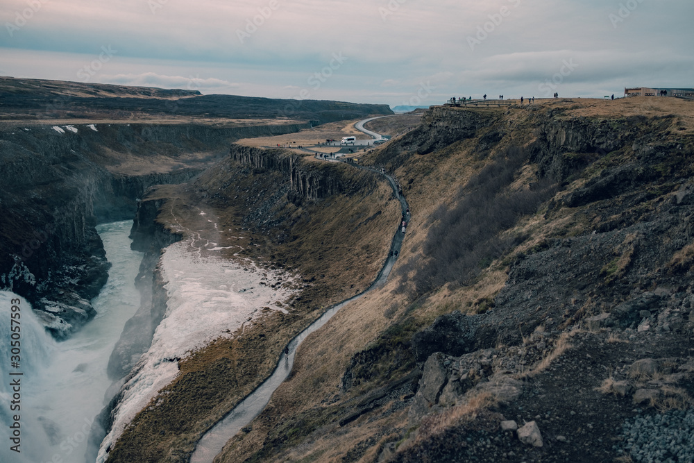 Gullfoss falls waterfall in Iceland