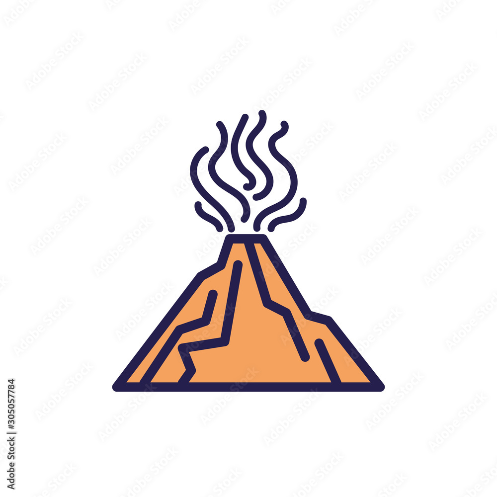 mexican vulcano Popocatepetl fill style icon