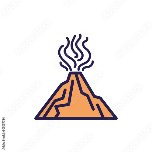 mexican vulcano Popocatepetl fill style icon photo