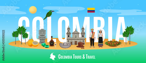 Colombia Tourism Concept