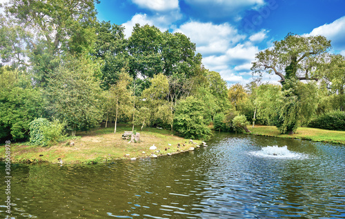 Landscape of a London park on a sunny day
