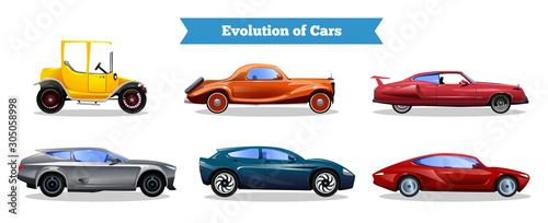 Car Evolution Flat Set