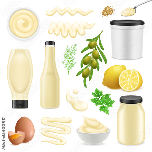 Realistic Mayonnaise Set