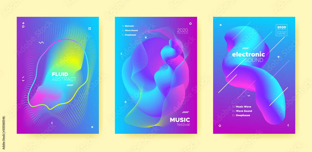 Purple Dance Music Poster. Abstract Gradient 