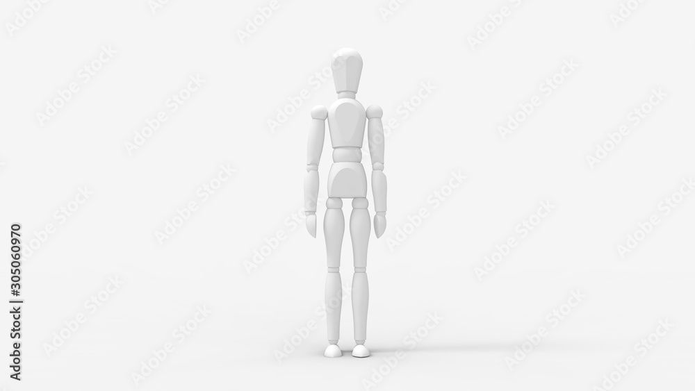 3d rendering of a wooden dummy doll isolated in studio background 3d rendering of a wooden dummy doll isolated in studio background
