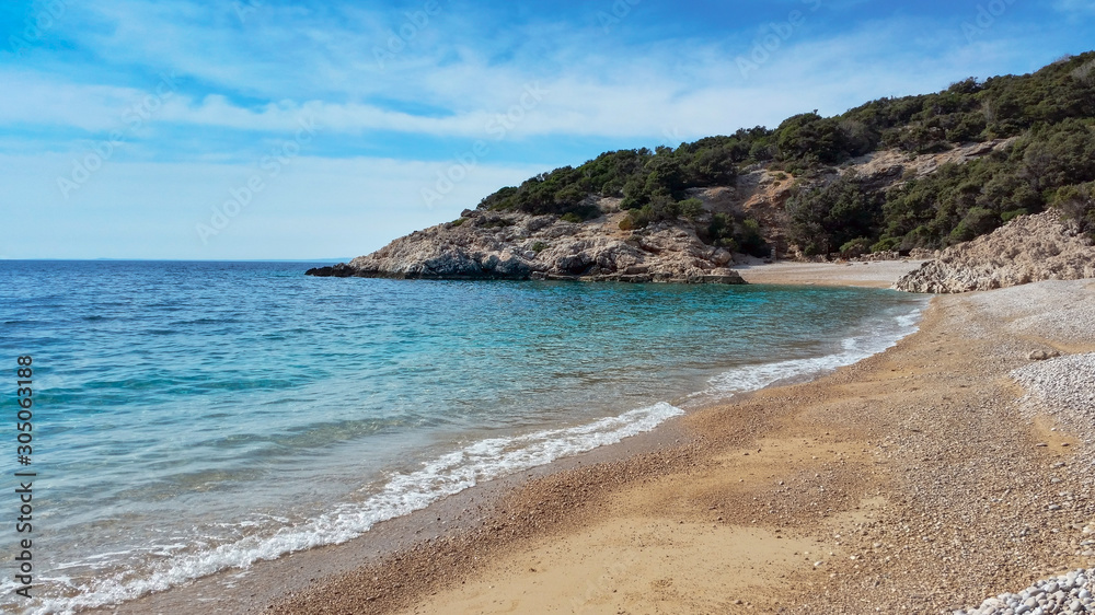 beautiful beach and sea. Sveti Ivan Beach, Lubenice, Croatia