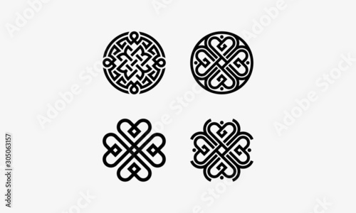 Ornament logo design. Motif symbol vector illustration. photo