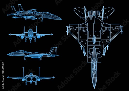 The structure of a 3D technology jet plane