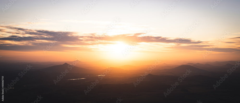 Obraz premium Sunrise view from Jested Mountain, Liberec, Czech Republic