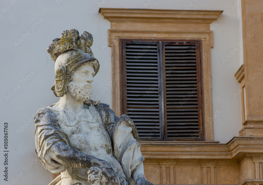 Statue in front of Eggenberg Palace, the most significant Baroque palace complex in the Austrian province of Styria