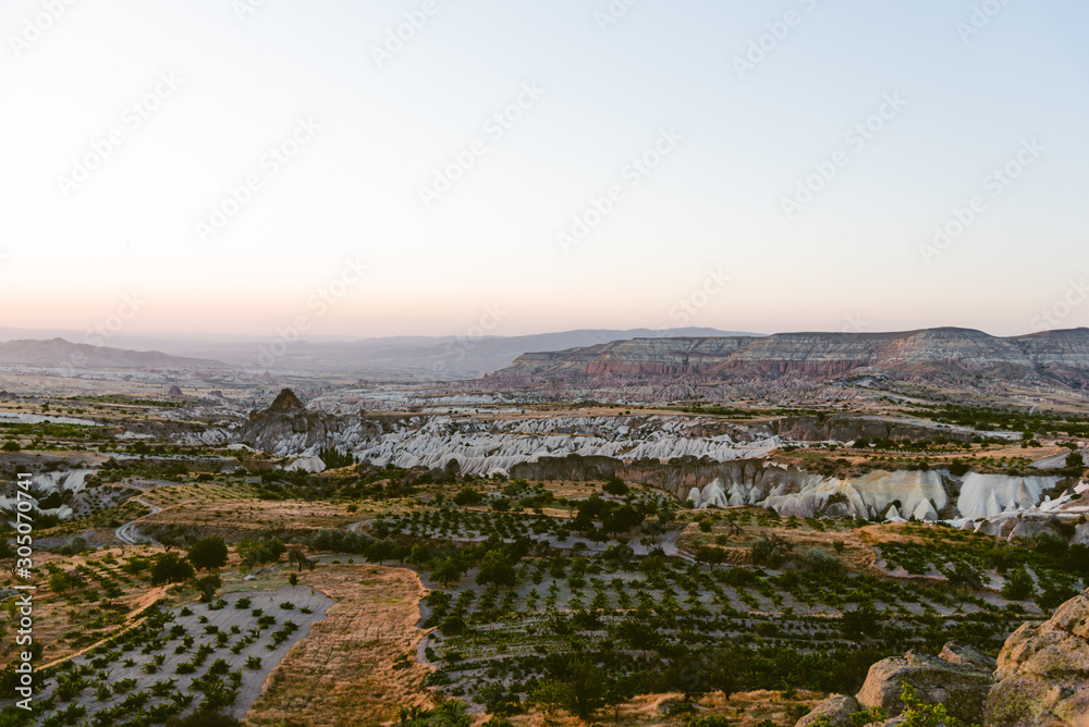 Obraz premium Landscape view on Cappadocia valleys.
