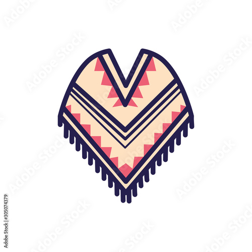mexican culture poncho fill style icon