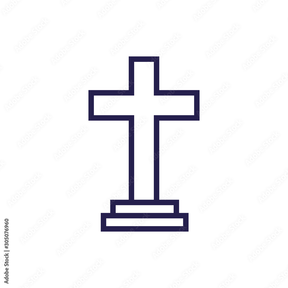 wooden cross religious isolated icon