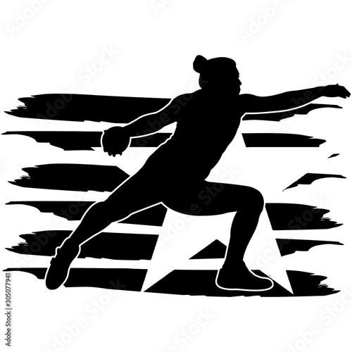 Discus Throw  Women  Track and Field flag, American Flag, Fourth of July, 4th of July, Patriotic, Cricut Silhouette Cut File, Cutting file