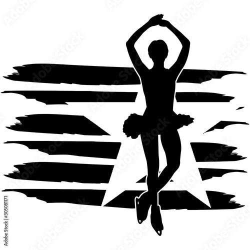 Figure Skating  Female flag, American Flag, Fourth of July, 4th of July, Patriotic, Cricut Silhouette Cut File, Cutting file