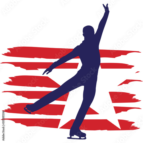 Figure Skating  Male flag, American Flag, Fourth of July, 4th of July, Patriotic, Cricut Silhouette Cut File, Cutting file