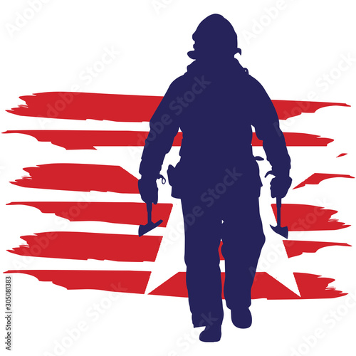 Fire Fighter flag, American Flag, Fourth of July, 4th of July, Patriotic, Cricut Silhouette Cut File, Cutting file