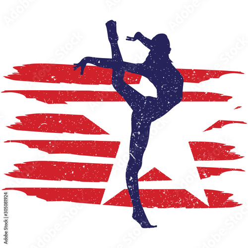 Gymnastics Women  flag, American Flag, Fourth of July, 4th of July, Patriotic, Cricut Silhouette Cut File, Cutting file