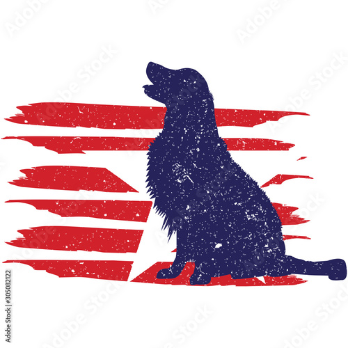 Golden Retriever Dog  flag, American Flag, Fourth of July, 4th of July, Patriotic, Cricut Silhouette Cut File, Cutting file