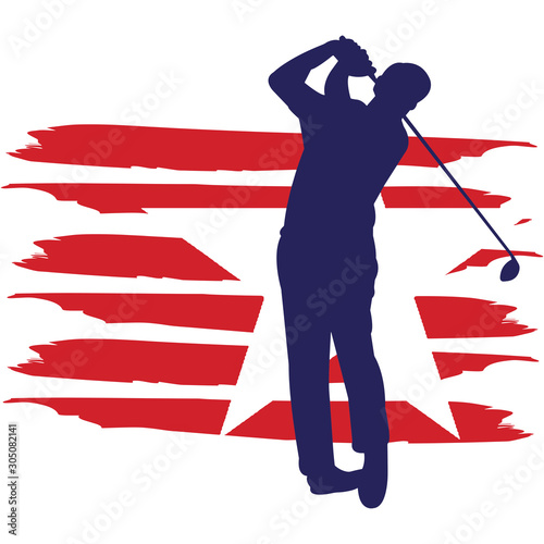 Golf flag, American Flag, Fourth of July, 4th of July, Patriotic, Cricut Silhouette Cut File, Cutting file