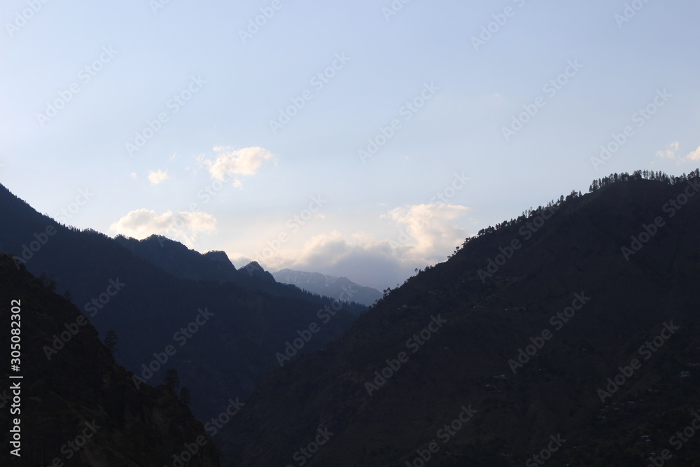 mountain landscape with clear sky