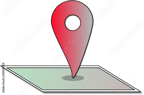 Map with red pin