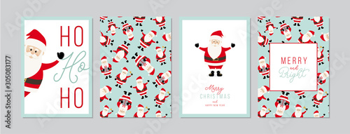 Merry Christmas cards set with hand drawn elements. Doodles and sketches vector Christmas illustrations, DIN A6