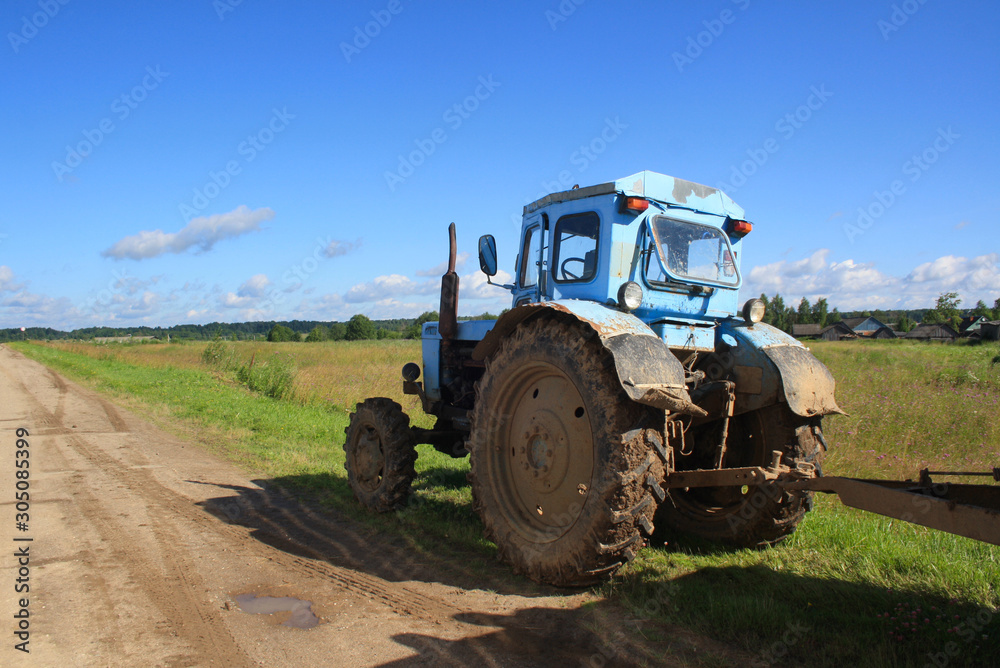 Tractor in field